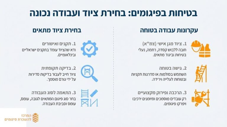 פיגום פלדה איכותי ויציב המותקן באתר בנייה להבטחת בטיחות העובדים