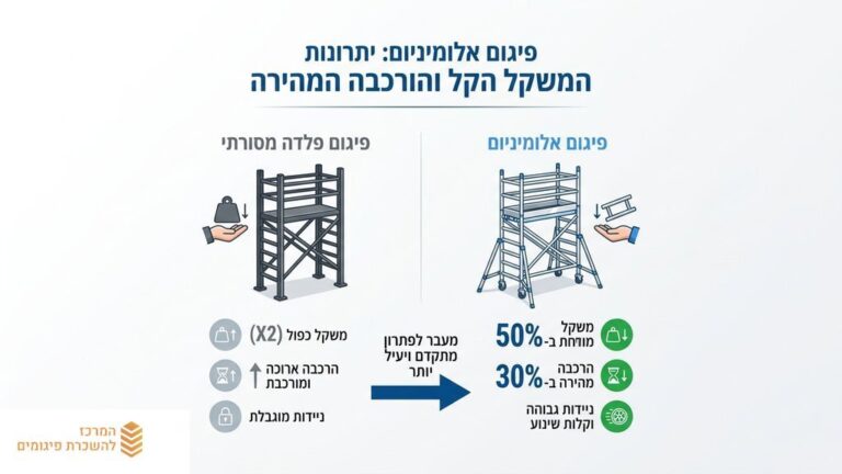 הרכבת פיגום אלומיניום נייד באתר בנייה
