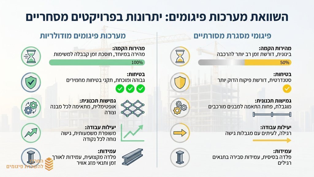 קבלני פיגומים בפרויקט בנייה מסחרי רחב היקף