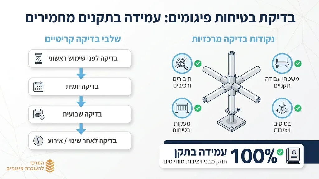 בדיקת בטיחות ותקינות של פיגומים באתר בנייה