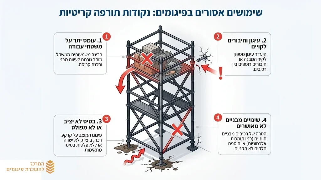 בדיקת עומסים ונקודות עיגון בפיגומים