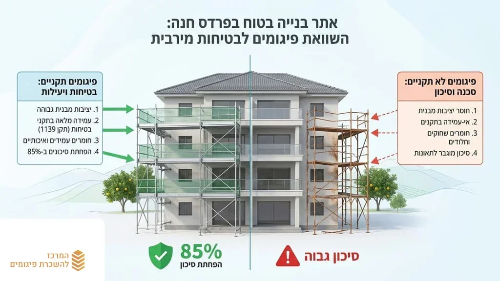 פיגומים בפרדס חנה באתר בנייה