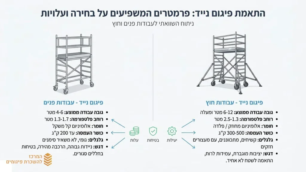 השכרת פיגומים ניידים לעבודות פנים