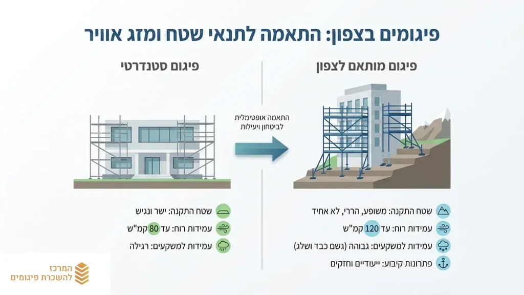 פיגומים חזקים המותאמים לעבודה ברמת הגולן