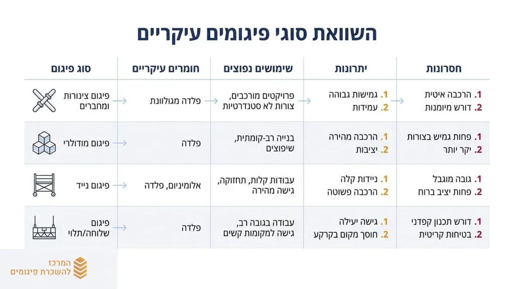 ציוד פיגומים להשכרה