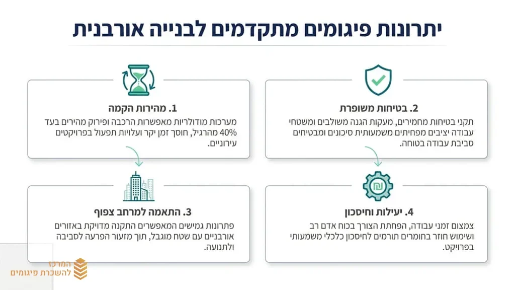 פרויקט בנייה אורבני עם מערכות גישה לגובה
