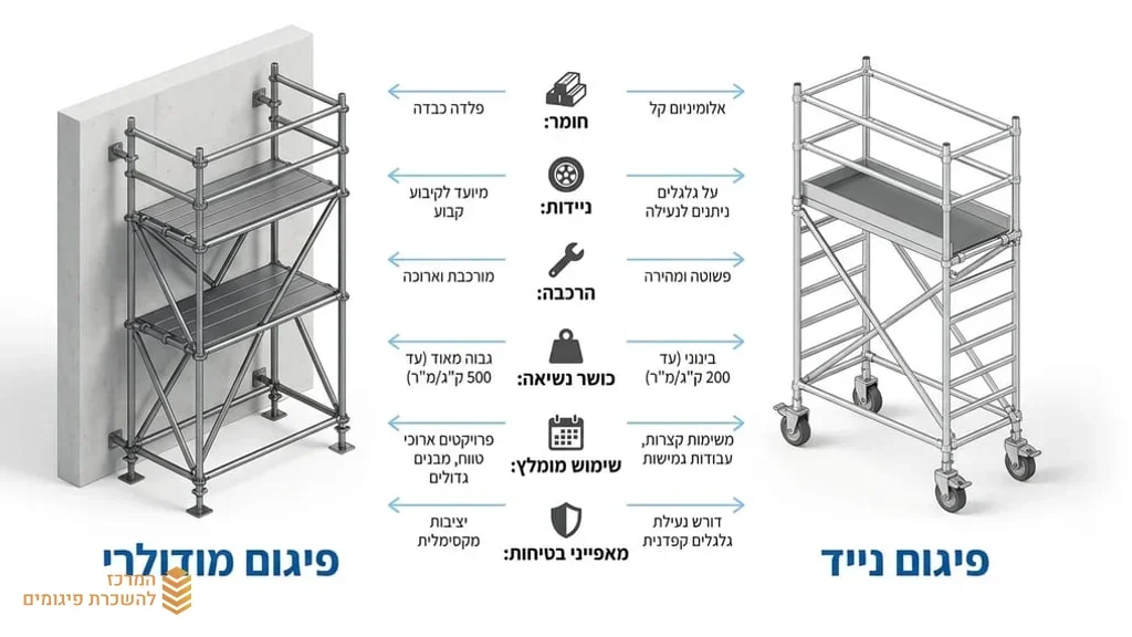 סוגים שונים של ציוד לעבודות גובה באתר בנייה
