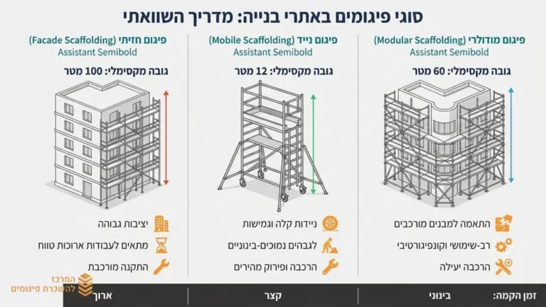 פיגום חזית מותקן על מבנה בשלבי שיפוץ