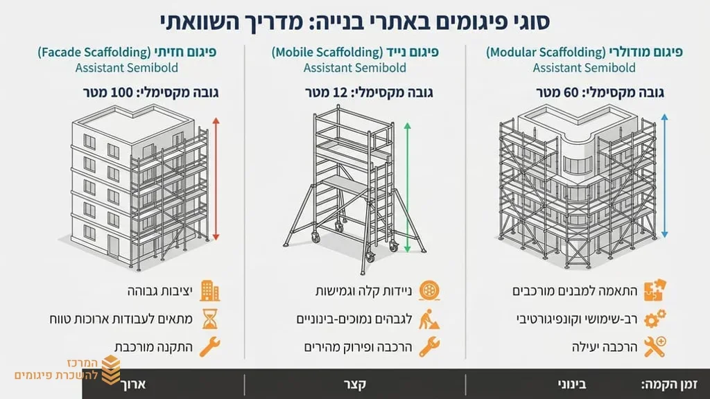 פיגום חזית מותקן על מבנה בשלבי שיפוץ