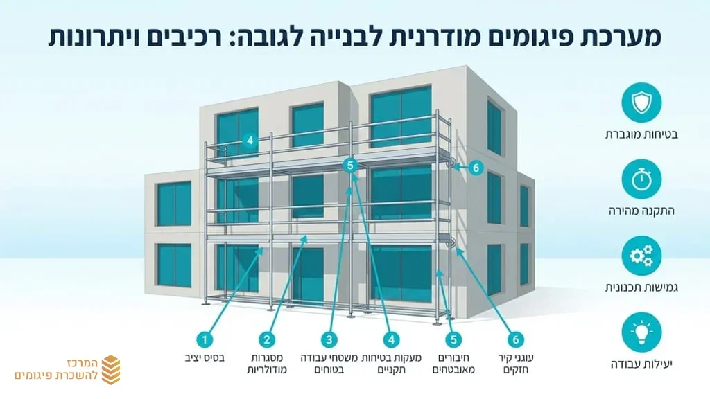 פיגומים בטירת הכרמל מותקנים על מבנה מגורים