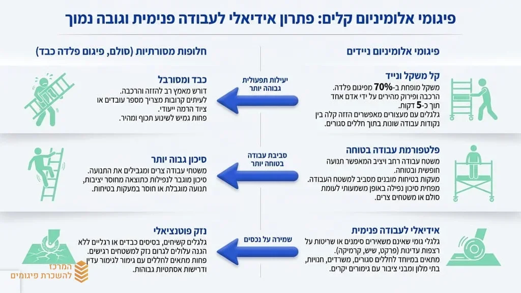 השכרת פיגומי אלומיניום לעבודות גמר