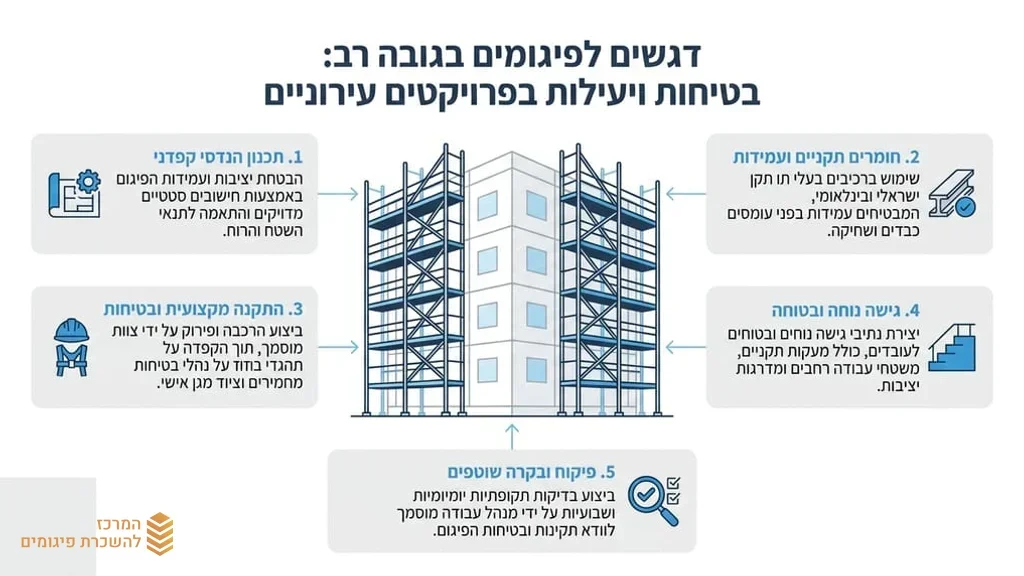פיגומים לעבודות גובה בפרויקט בנייה