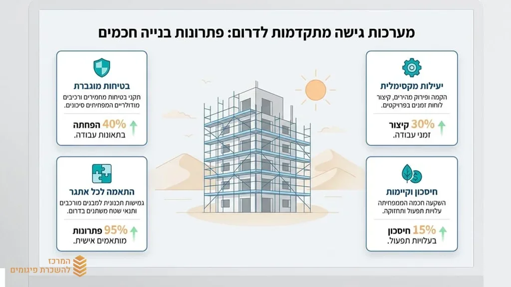 פיגומים לעבודות גובה בפרויקט בנייה