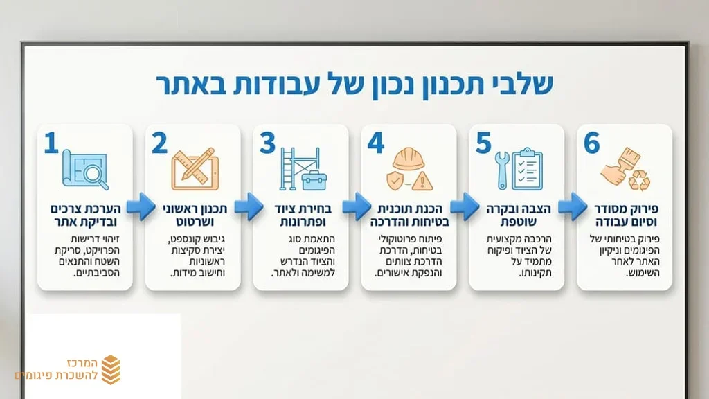 פועלים משתמשים במערכת פיגומים בטוחה