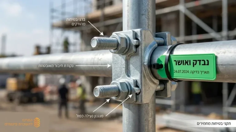תג אישור בטיחות על מערכת פיגומים תקנית